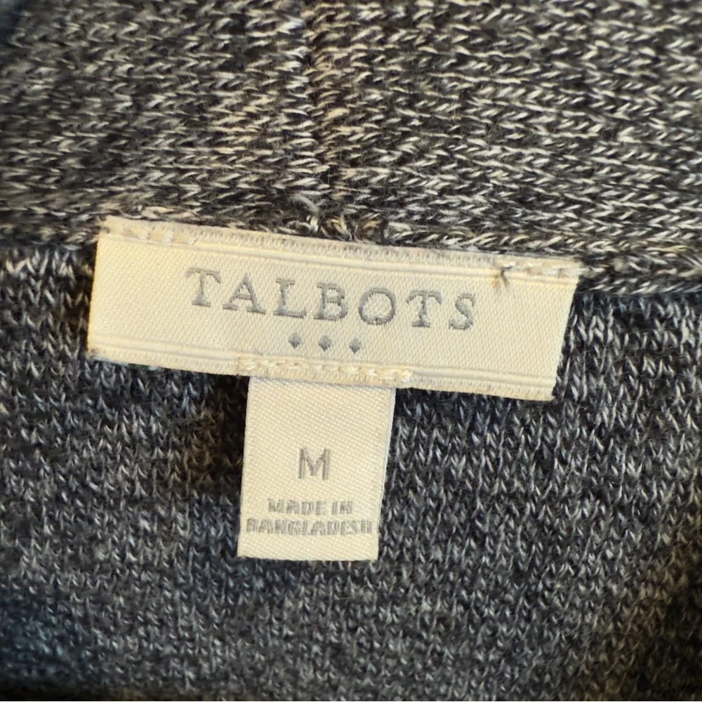 Talbots Shawl Collar Sleeveless Cardigan Women's Size M Open Front Pockets Gray - Picture 7 of 10